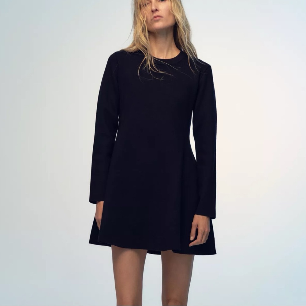 Zara Classic Black Long Sleeve Dress